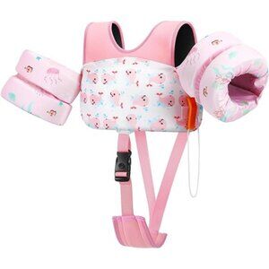 Girls Toddler Swim Vest, Toddler Floaties Fit 13-30 Lbs., Puddle Jumper for Kids